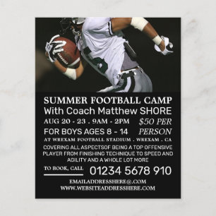 Football Player, Football Camp Adverteren Flyer