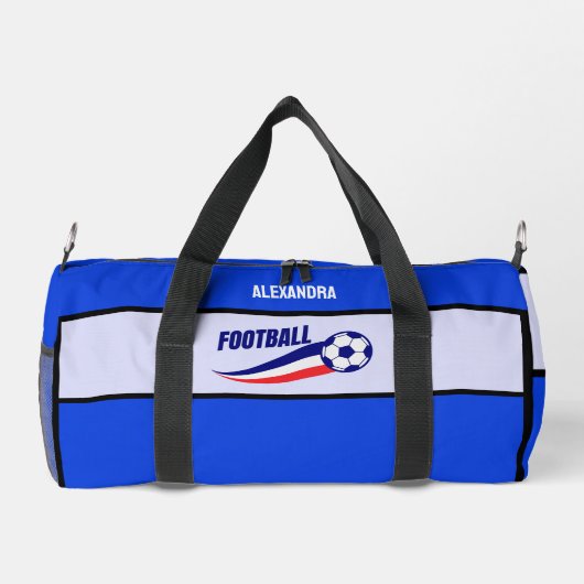 Football Player Girl, Verjaardag, Frankrijk Plunjezak (Achterkant)