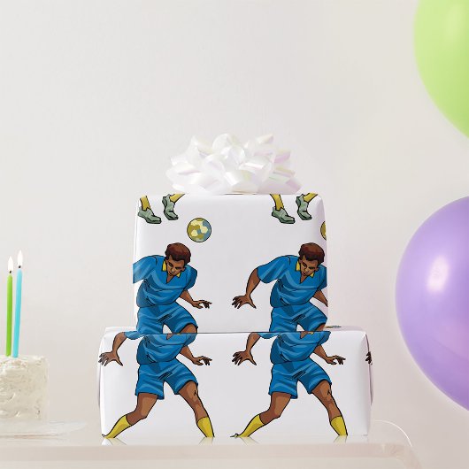 Football Player in blauw Cadeaupapier