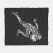 Football Player met Quarterback Black Silver Fleece Deken (Voorkant (Horizontaal))