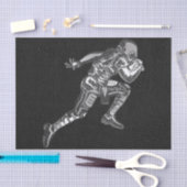 Football Player met Quarterback Black Silver Tissuepapier (Craft)