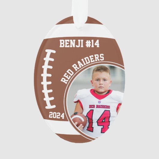Football Player Name Number Photo Keepsake #14 (dos)