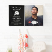 Football Player Photo Black Afstuderen Spandoek (Insitu)