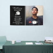 Football Player Photo Black Afstuderen Spandoek (Beurs)