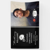 Football Player Photo Black Afstuderen Spandoek (Verticaal)