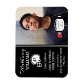 Football Player Photo Black | Witte Afstuderen Magneet (Verticaal)