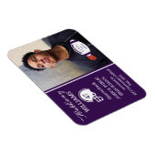 Football Player Photo Paars | Witte Afstuderen Magneet (Rechterzijde)