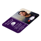 Football Player Photo Paars | Witte Afstuderen Magneet (Linkerzijde)