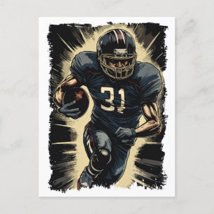 ← Football Player Portret Abstracte Vector NFL Briefkaart