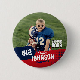 Football Player Senior Night Custom Sports Ronde Button 5,7 Cm