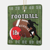Football Player Touchdown - Rood Keramisch Ornament (Links)