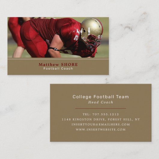Football Player, voetballer, Football coach Visitekaartje (Voorkant / Achterkant)