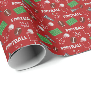 Football plezier op rood cadeaupapier