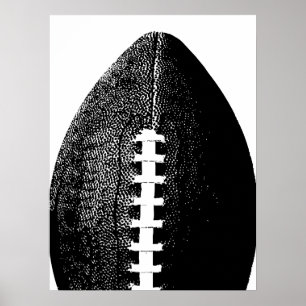 Football Pop Art - Zwarte Moderne minimumsport Poster