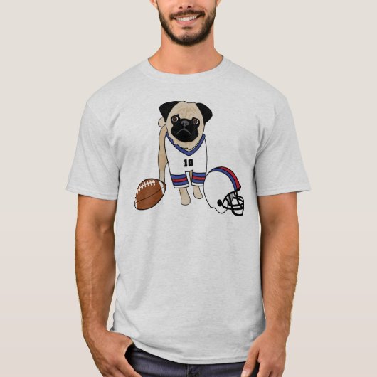  Football Pug T-shirt (Voorkant)
