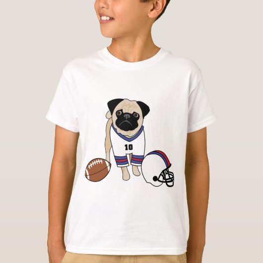 Football Pug T-shirt (Voorkant)