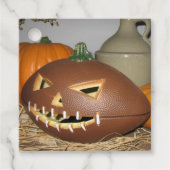 Football Pumpkin Wooden Gift Labels (Voorkant)