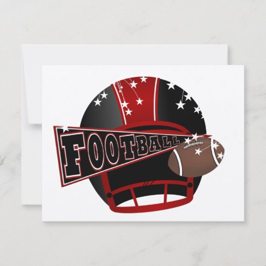 Football Red and Black Invitation - SRF (Devant)