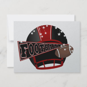 Football Red and Black Invitation - SRF