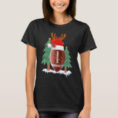 Football Reindeer Santa Hat Christmas Winter Seaso T-shirt (Voorkant)