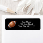Football Return Address Labels in zwart (Insitu)