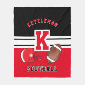 Football 🏈 Rode Sport Letter Fleece Deken (Voorkant)