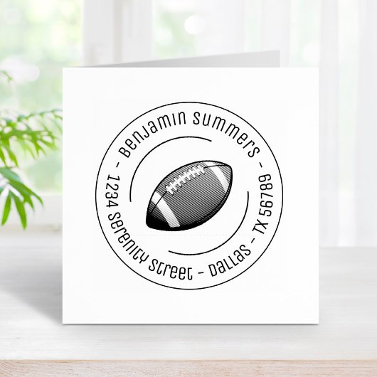 Football Ronde adres Rubberstempel