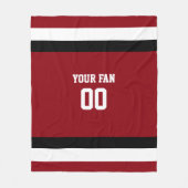 Football rood en zwart, op maat gemaakt fleece deken (Voorkant)