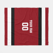 Football rood en zwart, op maat gemaakt fleece deken (Voorkant (Horizontaal))