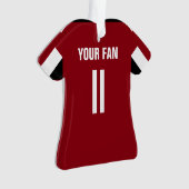 Football Rood & Zwart Jersey Ornament (voorkant)