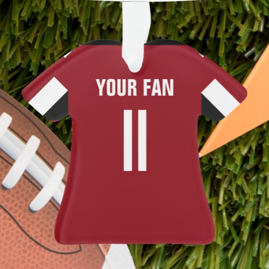 Football Rood & Zwart Jersey Ornament