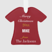 Football Rouge, Or & Blanc Jersey Ornement (dos)