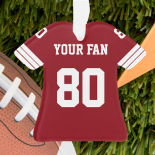 Football Rouge, Or & Blanc Jersey Ornement
