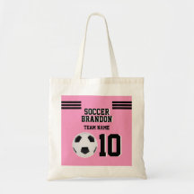 football sac fourre-tout rose personnalisé