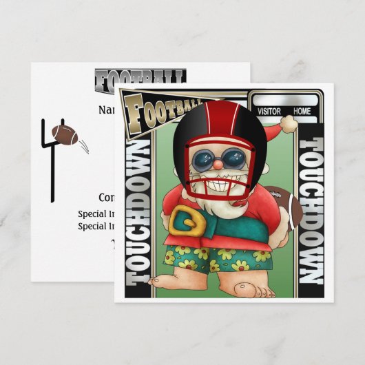 Football Santa Invitation Kaart (Voorkant / Achterkant)