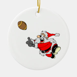 Football Santa Keramisch Ornament