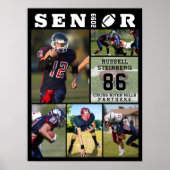 Football Senior Afstuderen 6 Fotocollage Poster (Voorkant)
