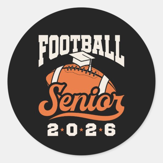 Football Senior Class of 2026 Graduating Ronde Sticker (Voorkant)