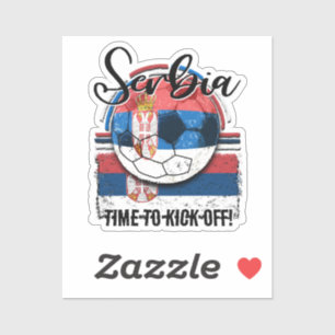Football Servië vlag, retro voetbal ontwerp Sticker