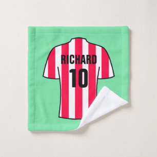 Football Shirt in rode strepen wasdoek Washandje