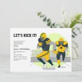 Football Silhouetten Uitnodiging (Staand voorkant)