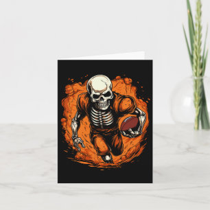 Football Skeleton Football Speler Halloween Spooky Kaart