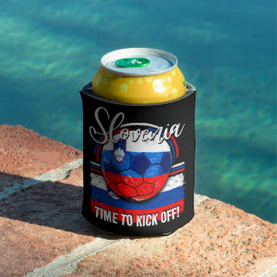 Football Slovenië Vlag, wit blauw rood Blikjeskoeler
