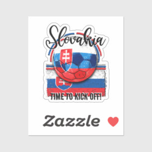 Football Slowakije Vlag, retro wit blauw rood Sticker