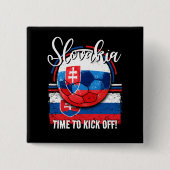 Football Slowakije Vlag, Voetbal Vierkante Button 5,1 Cm (Voorkant)