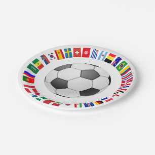 FOOTBALL SOCCER 2018 TEAM FLAGS SYMBOL CIRCLE PAPIEREN BORDJE