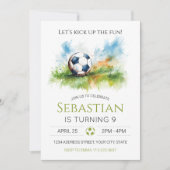 Football Soccer Anniversaire Fête Invitation (Devant)