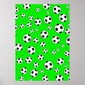 Football / Soccer Ball Seamless Pattern  Poster
