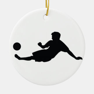 Football Soccer Black Silhouette Keramisch Ornament