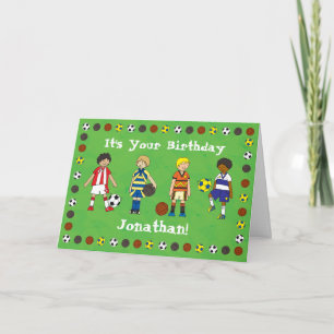 Football Soccer carte d'anniversaire personnalisée